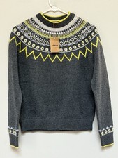 NWT MINI BODEN Fair Isle Sweater Grey 13-14Y 164cm