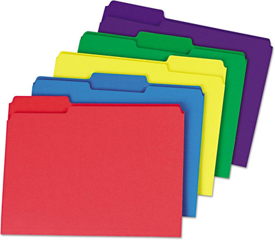 Deluxe Heavyweight File Folders, 1/3-Cut Tabs: Assorted, Letter Size, 0.75'' Expa