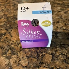 Leggs Tights Q + Nude Silken Mist Control Top Silky Sheer Run Resist 1 Pair