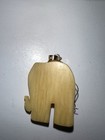 14k Yellow Gold Carved Ruby Elephant Vintage Estate Pendant — photo 3