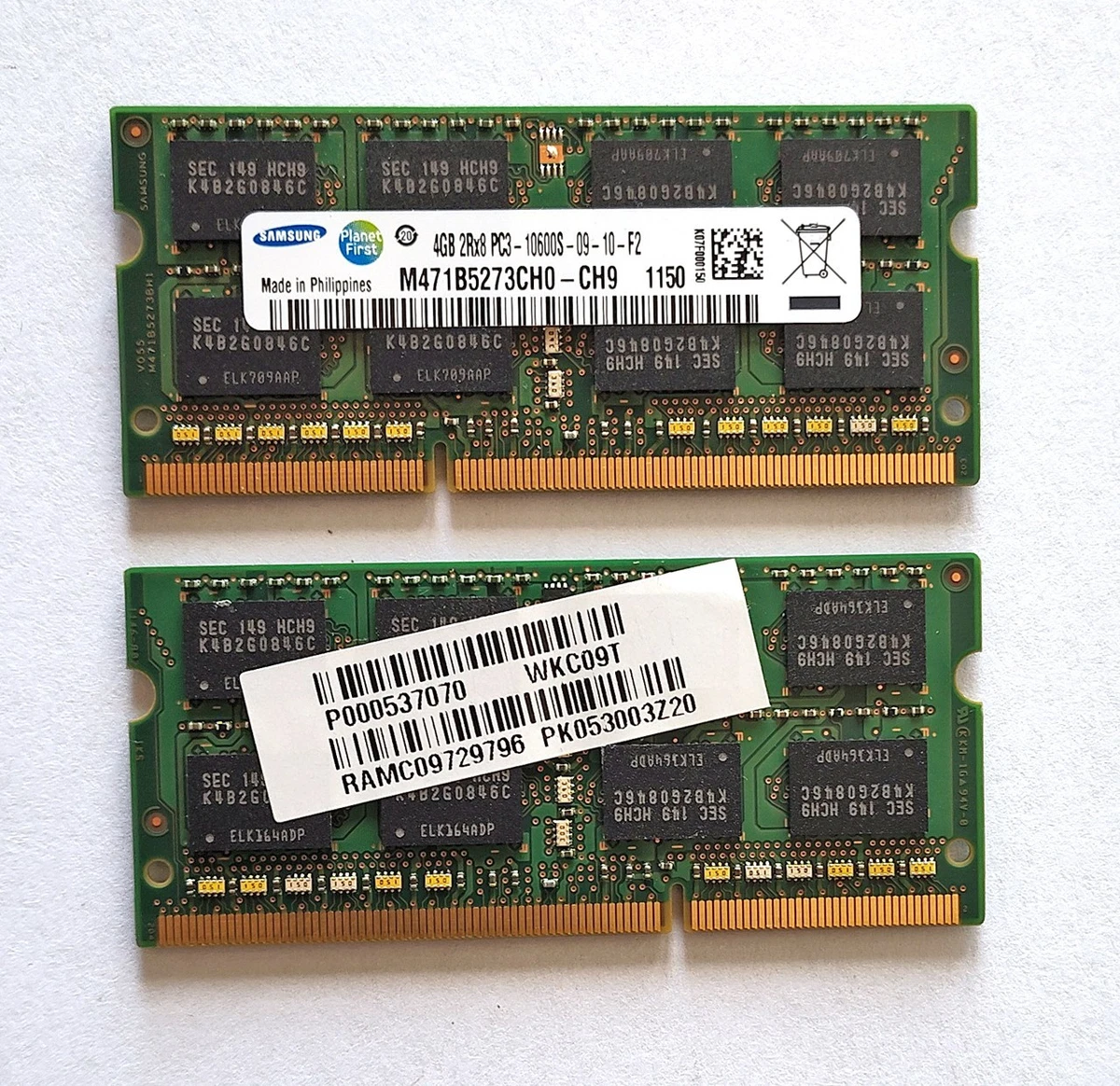 25+ Samsung PC3-10600 (DDR3-1333) Bus Speed Computer RAM 4 GB