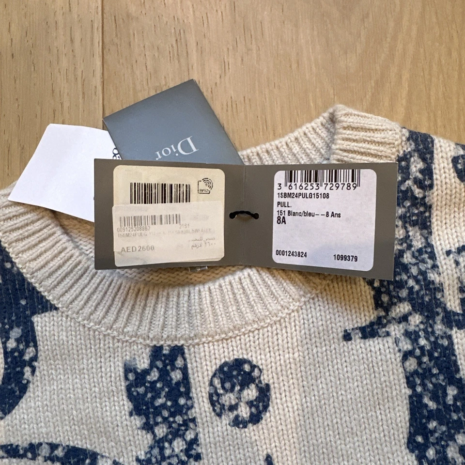 Suéter Dior Niños 100% Auténtico Nuevo con Etiquetas - Unisex Talla 8 - Multicolor Foto 3 de 4