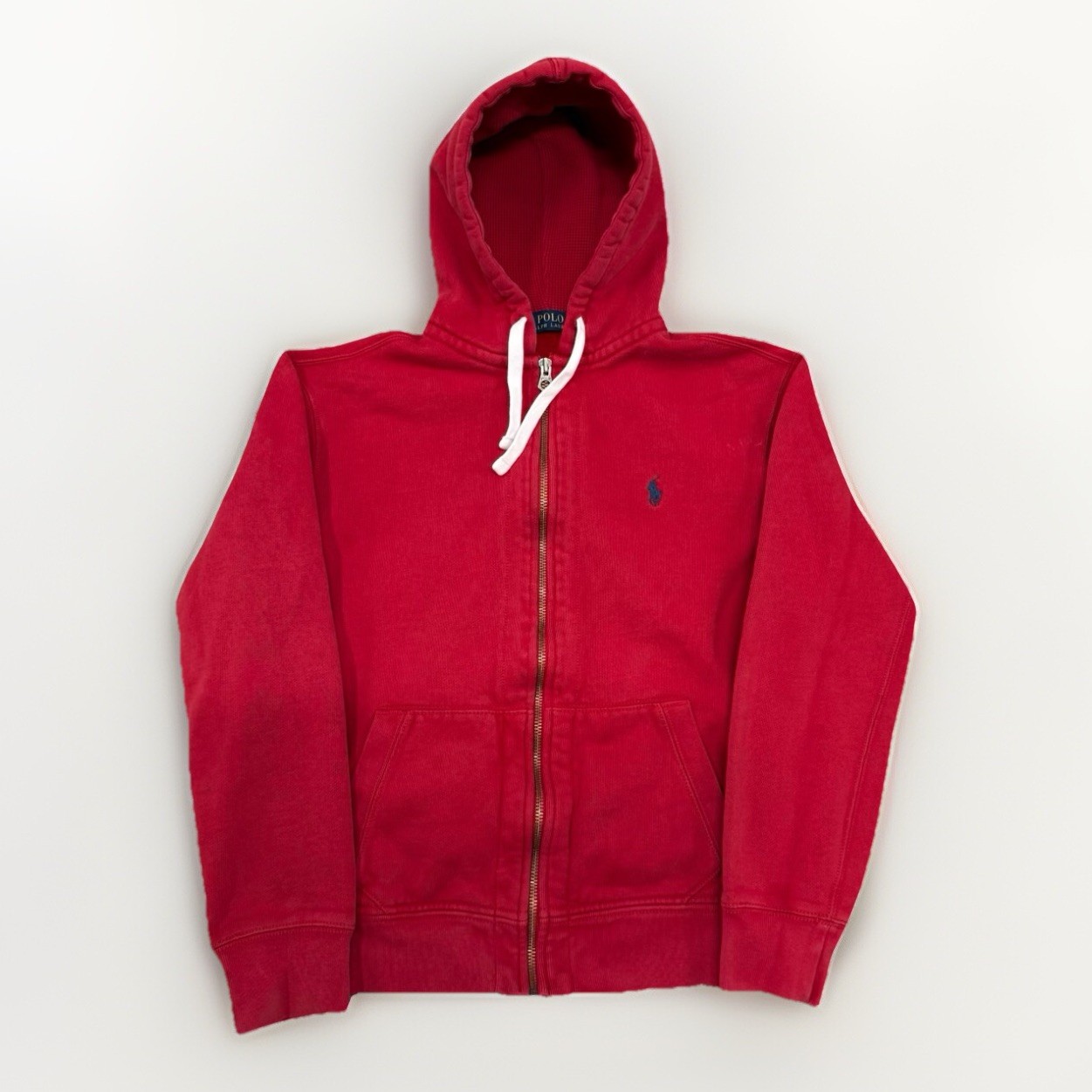 Polo Ralph Lauren Felpa con Cappuccio Uomo L Rossa Linea Termica Full Zip Felpa Pony