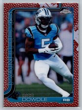Rico Dowdle 2025 Topps Chrome Pigskin Football Leather Refractor Panthers #43