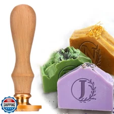 Palksky Personalized Soap Stamp, 26 Letters Soap Stamps Customized Initial Mu