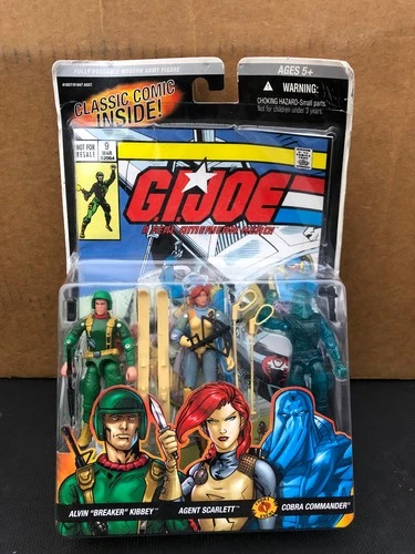 Breaker Scarlett & Cobra Commander GI Joe 2005 Hasbro Comic 3 Pack NEW SEALED