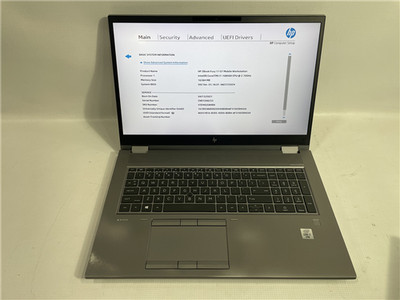 HP ZBook Fury 17 G7 Laptop i7-10850H 2.7GHz 16GB 250GB SSD Win 10 COA Grade C