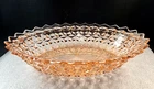 Jeannette Pink Depression Holiday Buttons and Bows Pattern 9.5"Oval Serving Bowl