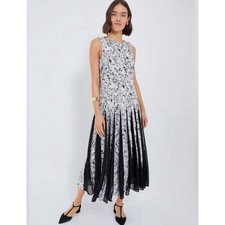 NWT Tuckernuck Midnight Gardens Andi Dress •8• Floral Pleated Formal Midi $245