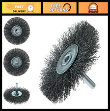 3 Crimped Wire Wheels - 14 Shank .014 Carbon Steel 20 Pack For Grinding P