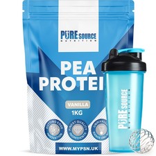 Pure Vegan Protein 1Kg Pea Protein Isolate Vegan Protein Powder + Free Shaker