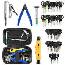 84Pcs Terminal Removal Tool Kit Connector Release Pin Ejector Key Wire Pliers