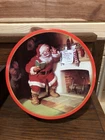 Vintage 1985 Round Coca-Cola Christmas Santa Cookie Tin 8x3