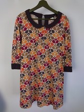 Orla Kiely X Uniqlo Floral Jersey Tunic Dress Peter Pan collar Size Small 