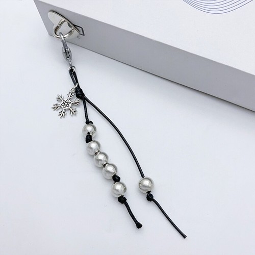 Chic Black Cord Snowflake Pendant Fashionable Phone Anti-lost Lanyard Accessory - Zdjęcie 6 z 8