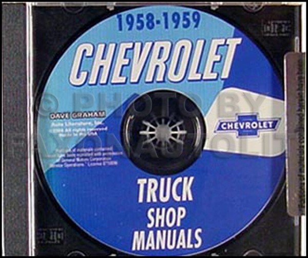 1958-1959 Chevrolet Truck Reparaturhandbuch CD Chevy Pickup Panel Suburban-image