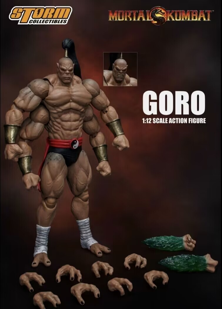 モータルコンバットCollectible Figurines Goroシリーズ1 Storm Toys GORO MORTAL KOMBAT 1/12th Scale Male Action