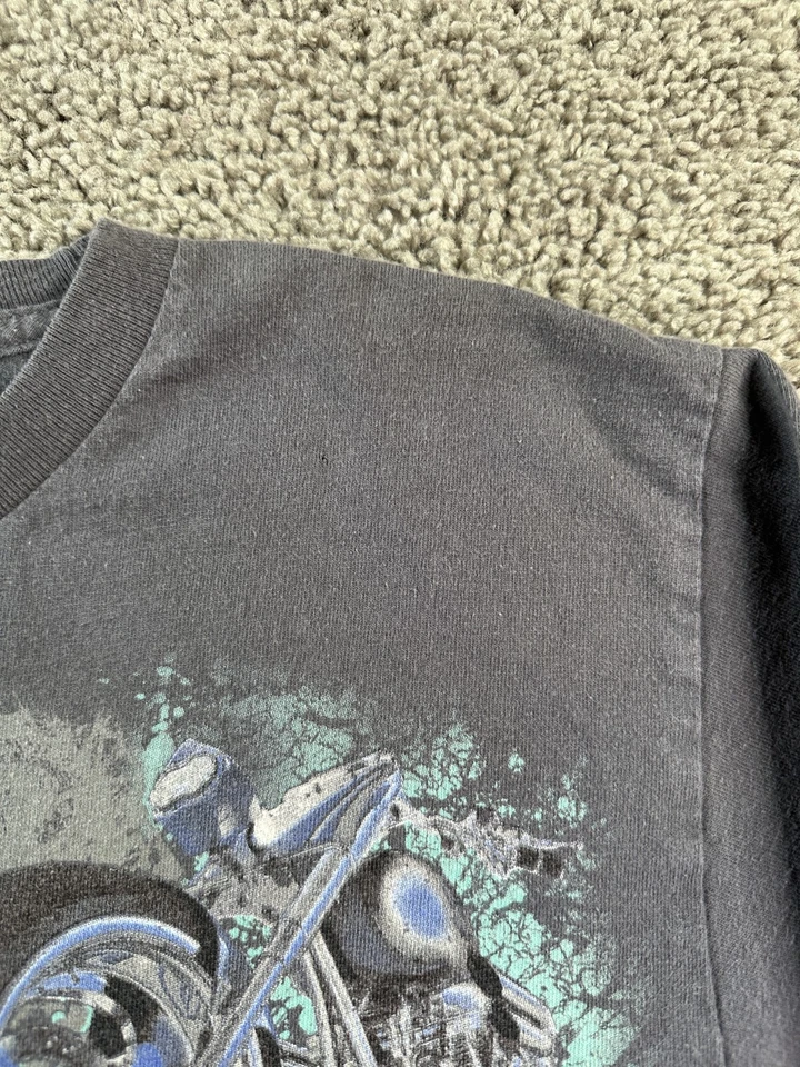 ВИНТАЖНАЯ мотоциклетная рубашка 90-х для мальчиков большая серая синяя шина протектор с длинным рукавом - Изображение 4 из 4