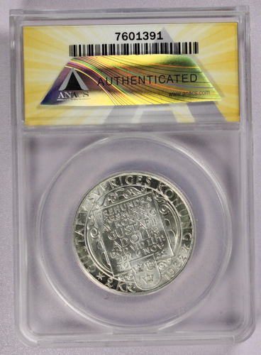 1932-G Silver 2 Kronor Sweden Death of Gustaf II Adolf ANACS MS64 - Picture 2 of 4
