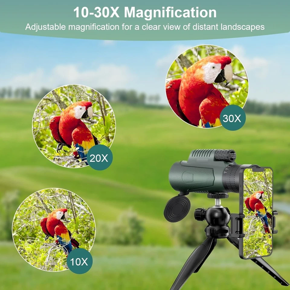 Monokular 10-30 X 50 Fernglas Teleskop Monokular Fernglas BAK4 Jagd Wander B1209 - Bild 2 von 4