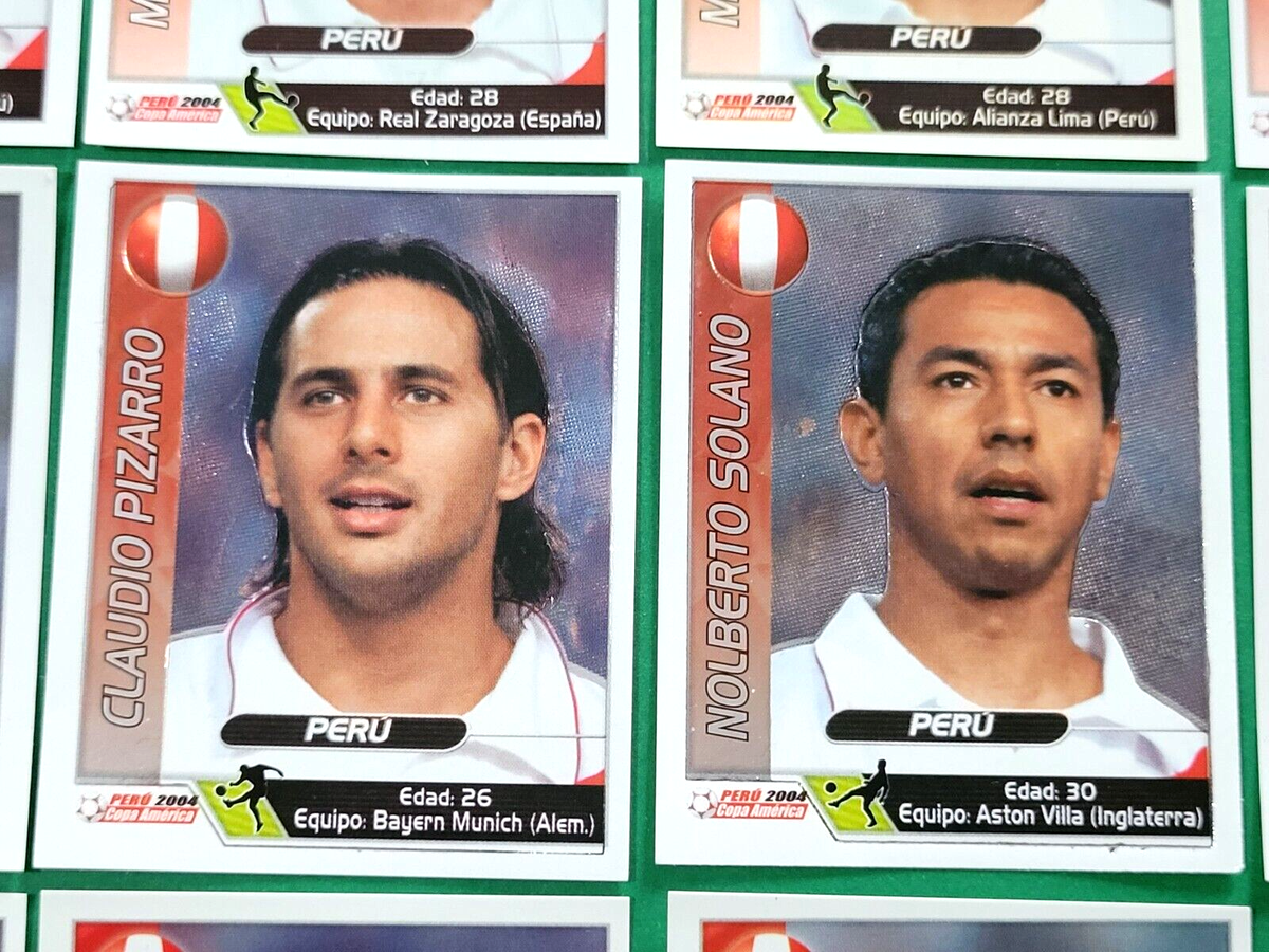 2004 Navarrete Copa America #E01 PERU SOCCER TEAM Sticker Promo CLAUDIO  PIZARRO | eBay