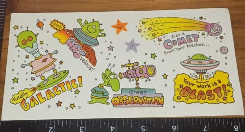 Vintage Stickers, Scholastic, Alien Strip Page,1 Sheet (Bxstkn)