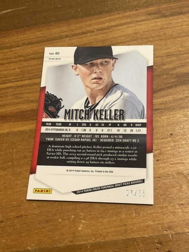 MITCH KELLER Rc 2014 PANINI PRIZM Green /35 Free Shipping - Picture 2 of 3
