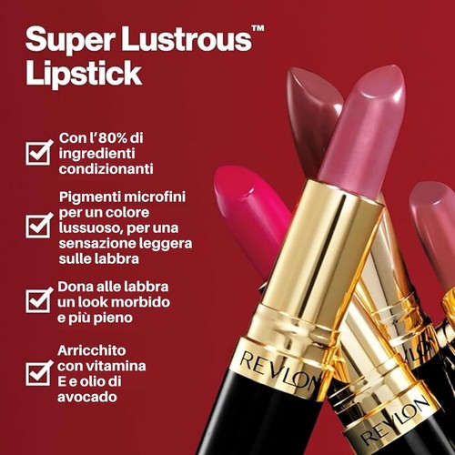 Revlon Super Lustrous Lipstick Rossetto Formula Cremosa Tono 811 Laidback Lilac - Foto 3 di 8