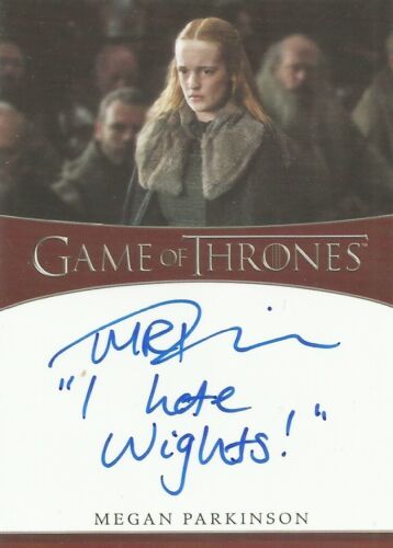 Game of Thrones Iron Ann S2 : Megan Parkinson « Je déteste Wights ! » Carte autographe - Photo 1/1