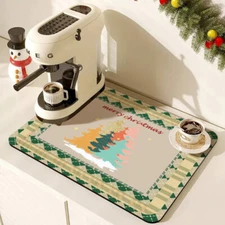 ColourTree Chirstmas Tree Dish Drying Mat with Non-slip Rubber Backed