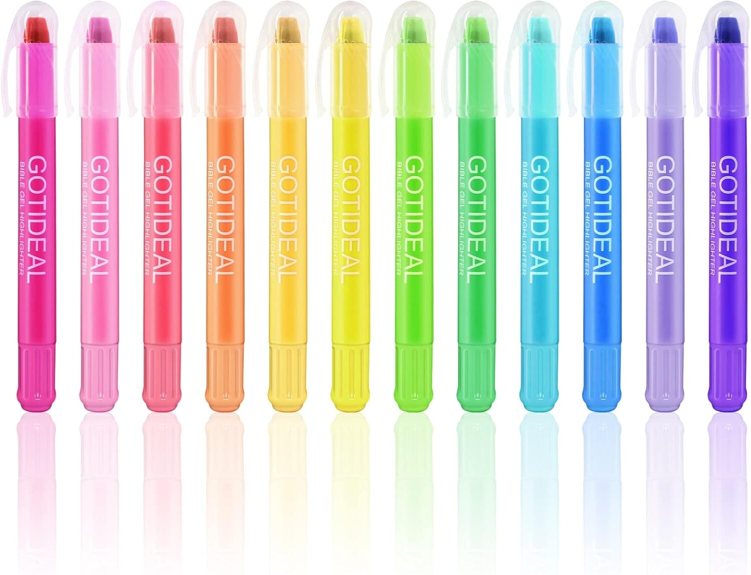 GOTIDEAL Bible Highlighters, 12 Pack Assorted Colors Gel Highlighters Pens Set-image