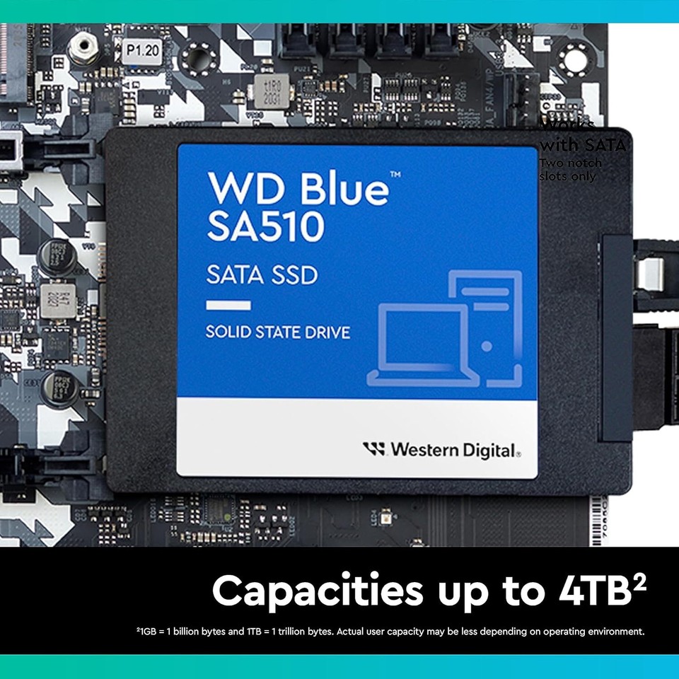 WD Blue SA510, 2 TB, M.2 SATA SSD, Fino A 560 MB/s, Include - Foto 12