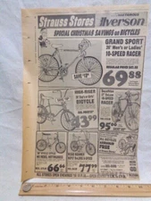 1976 Print Ad Strauss Store ROAD RUNNER bike bicycle IVERSON vintage