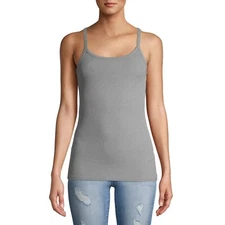 NO BOUNDARIES JUNIORS RIB CAMI FITTED STRETCH GRAY L (11-13) NWT [AJ]