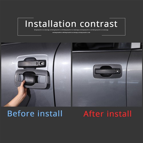 Matt Black Door Handle Bowl Cover Protection Trim For Nissan Titan 2Door 2016-23 - Imagen 2 de 11