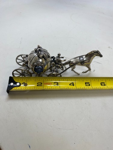 Carro de calabaza tirado por caballos Cenicienta de colección 800 PLATA 134,5G - Imagen 8 de 9