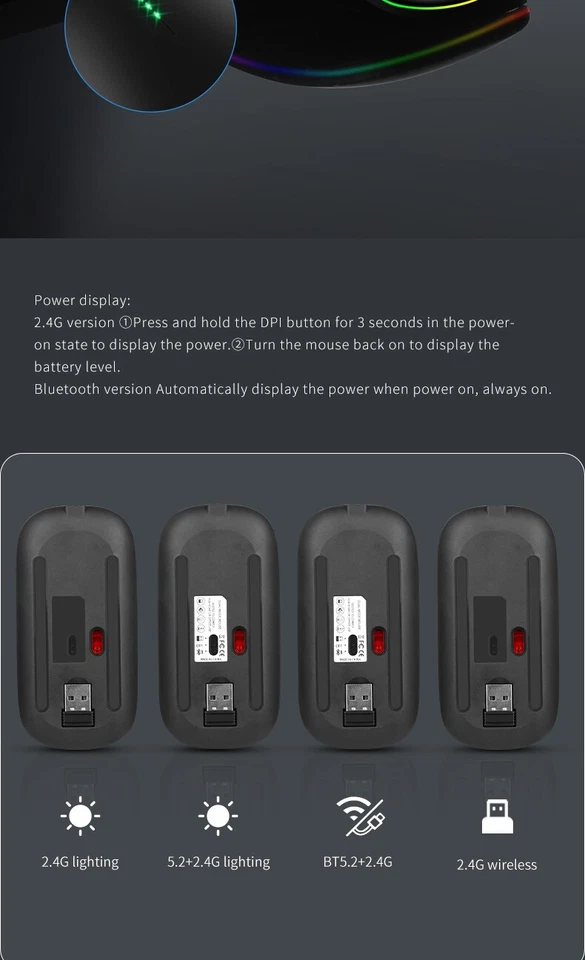 2.4 GHz Wireless Cordless Mouse Mice Optical Scroll For Laptop PC Computer + USB - Image 3 of 4