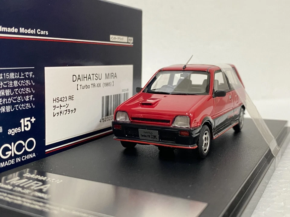 1:43 HI STORY HS423RE DAIHATSU MIRA TURBO TR-XX RED resin scale model car - Image 3 of 4