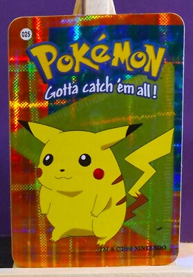 POKEMON POCKET MONSTERS VENDING PRISM STICKER 25 PIKACHU D 2000 NINTENDO