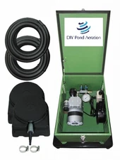 NEW Pond Aerator system 1/4 HP Pump w/locking Cabinet 200'SINK TUBE 2 Diffusers 