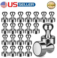 20× Mini Fridge Magnets Whiteboard Refrigerator Strong Metal Magnets Push Pins