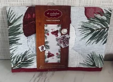 Snowman Table Runner Christmas Holiday St Nicholas Square 36" Tapestry New BxG