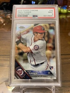Trea Turner RC 2016 Topps Chrome Refractor #32 PSA 9 MINT