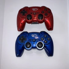 Mad Catz Wireless Controller For PlayStation 3 PS3 (2) Red and Blue