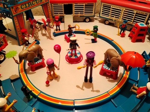 GROS LOT PLAYMOBIL CIRQUE CIRCUS- ROULOTTE- PISTE- FANFARE- CAMION- CLOWNS - Photo 6/16