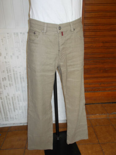 Pantalon lin/coton beige stretch PIERRE CARDIN W34 L34 42FR 19ET16 - Picture 1 of 6