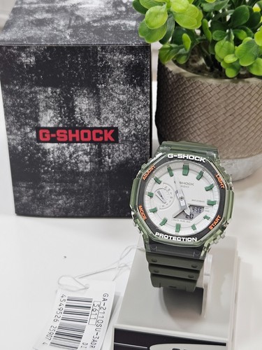 Casio G-Shock GA-2100 Green Transparent Mod – Custom Inner Ring – Original Watch - Picture 1 of 12
