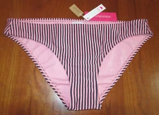 NWT Xhilaration Pink/Blue  Striped Bikini Bottom Women Size M Cheeky Lined 29768