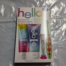 hello Kids 2 Toothpaste/Toothbrush Set. Unicorn Sparkle Dragon Dazzle