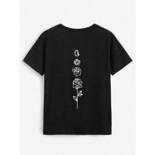 Rose Round Neck Short Sleeve T-Shirt